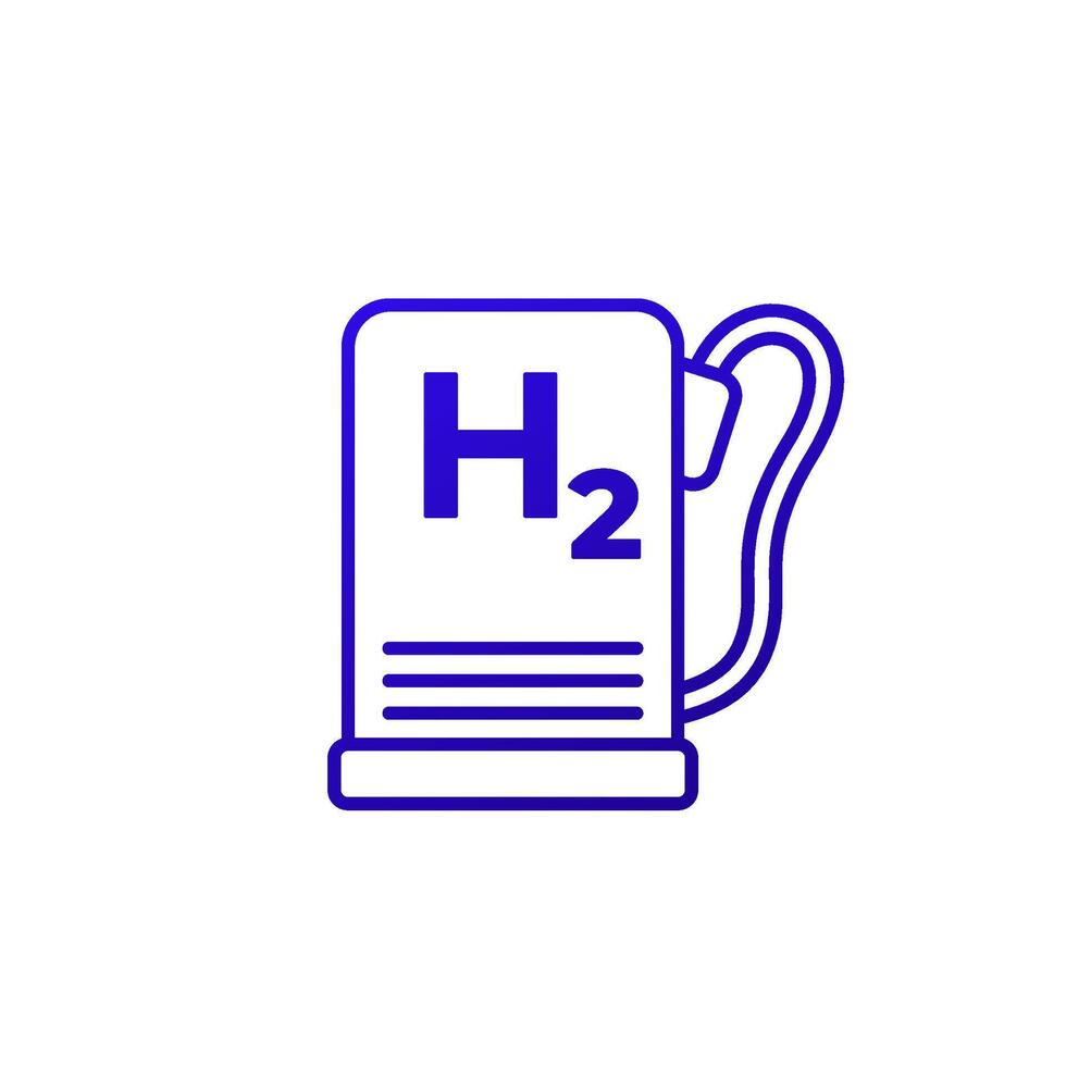 hydrogen fuel station icon, vector