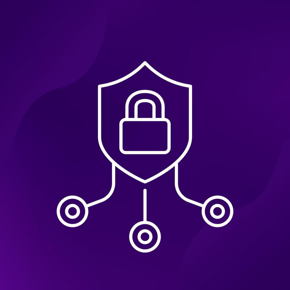 cyber security line icon for apps or web vector
