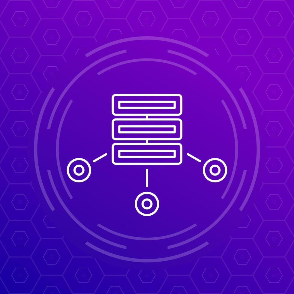 mainframe, server or hosting service line icon vector