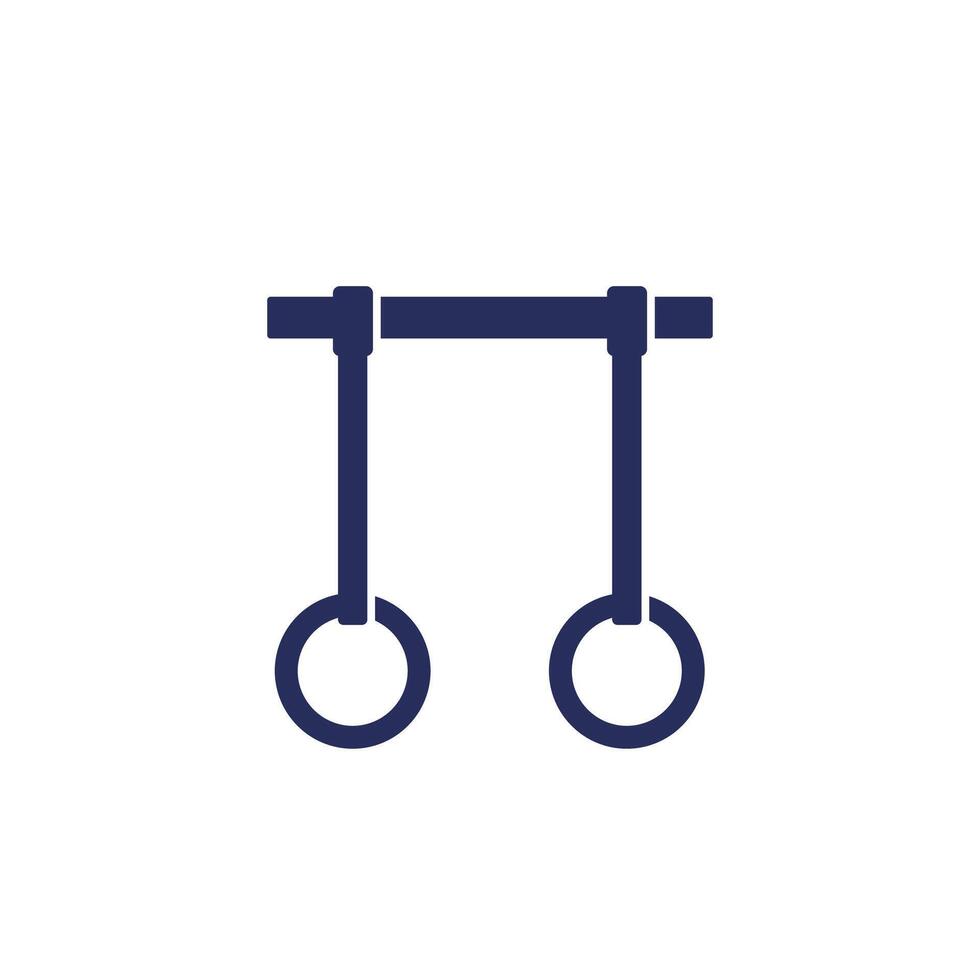 gymnastics rings and a bar icon on white vector