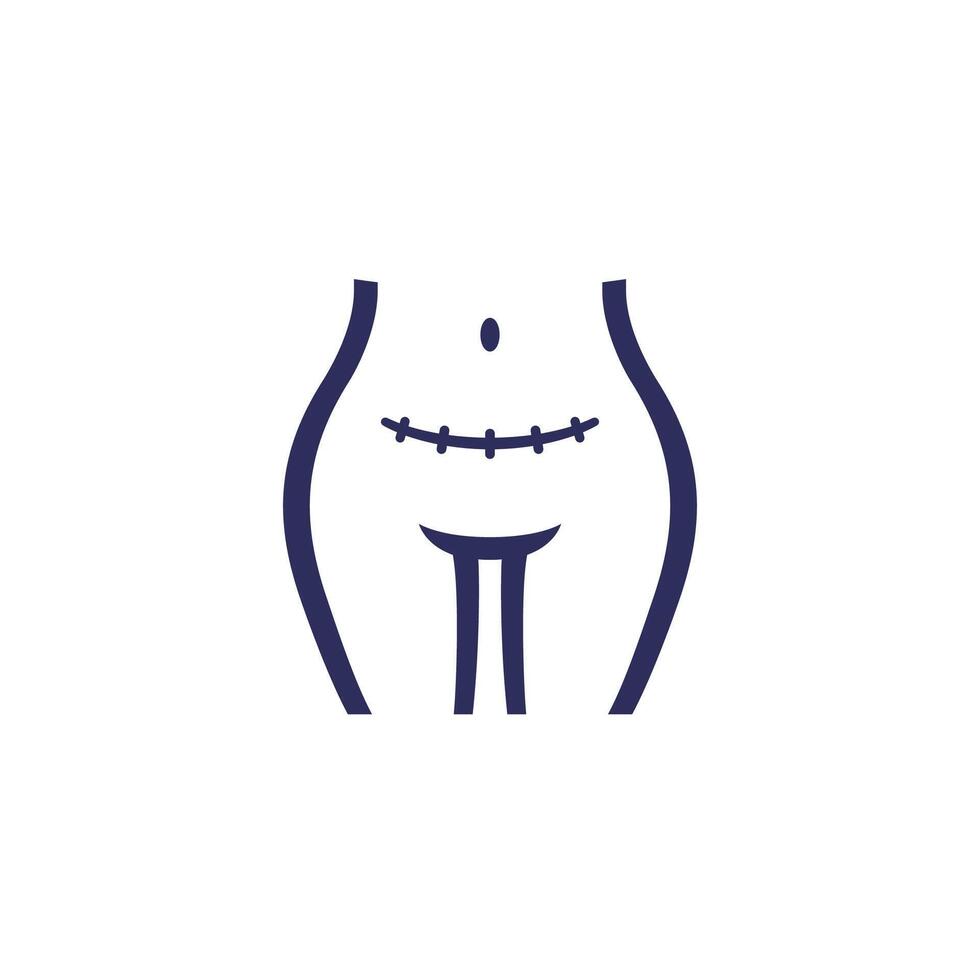 cesarean section and scar icon vector