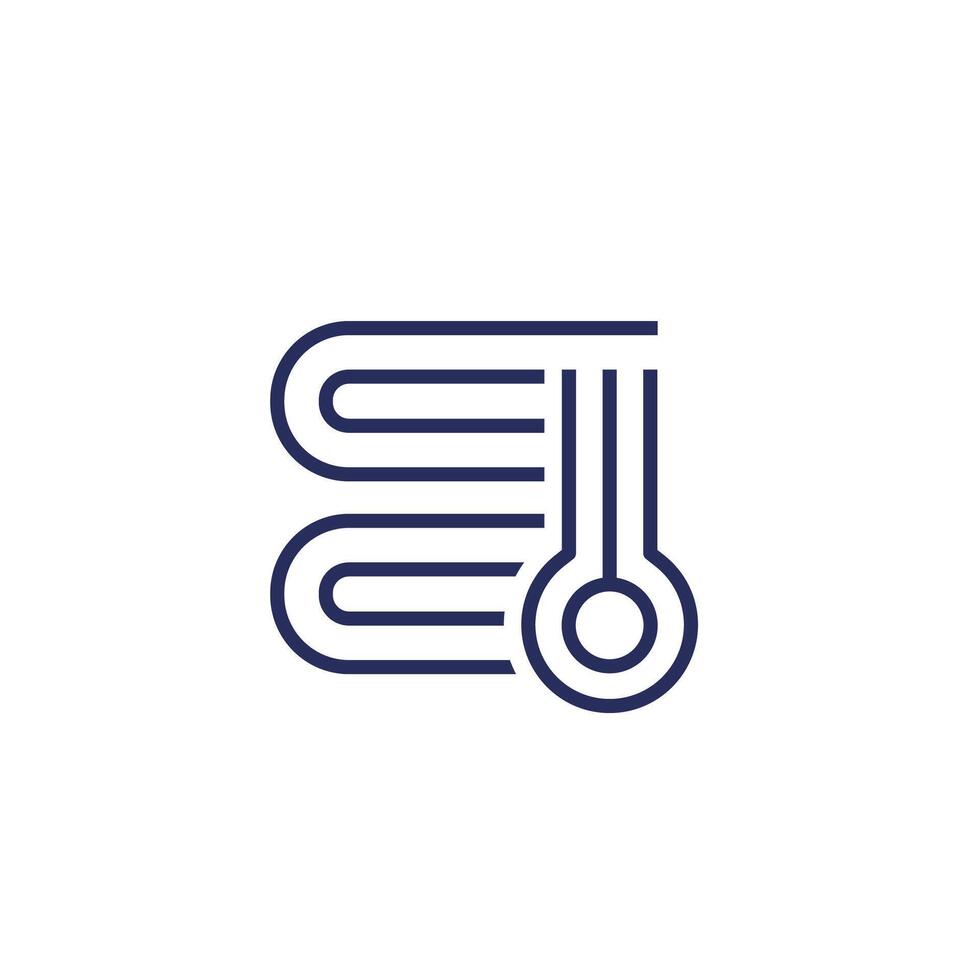 underfloor heating line icon, vector