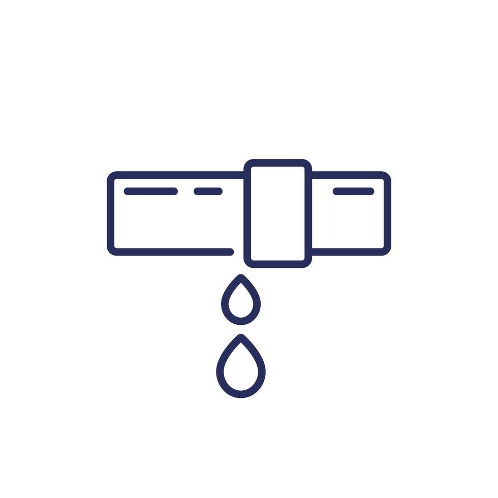 leaking pipe line icon on white vector