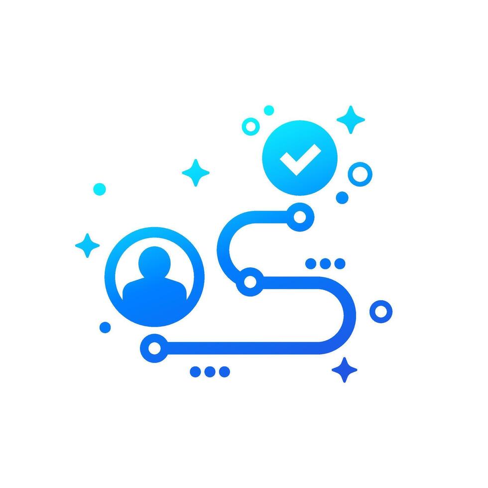 Customer journey icon, design vector