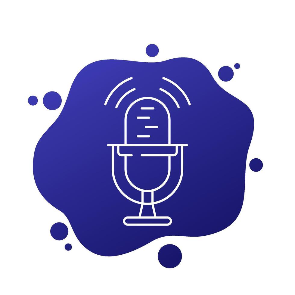 microphone, podcast line icon for apps or web vector