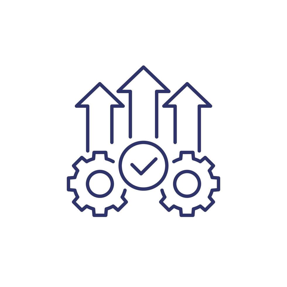 efficient production and efficiency line icon vector