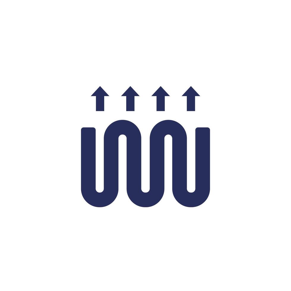 underfloor heating icon with a pipe vector