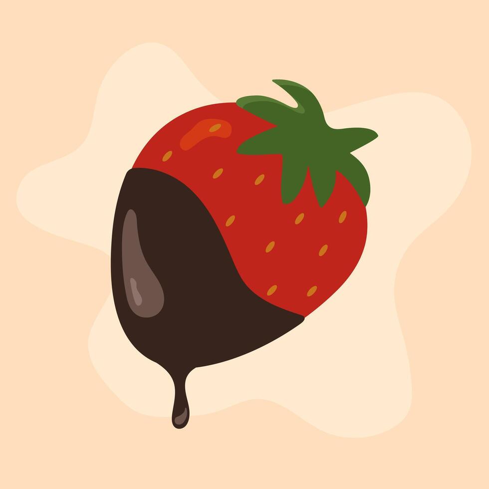 Chocolate covered strawberries vector
