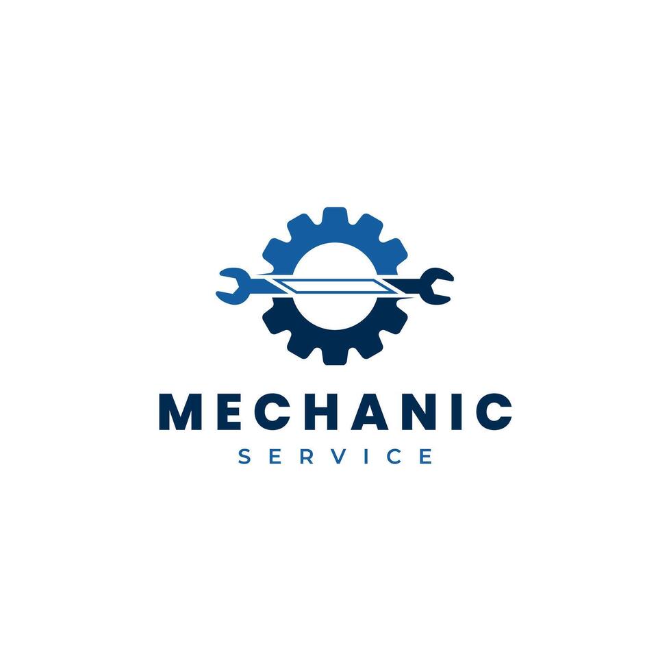 mechanic service logo design vector