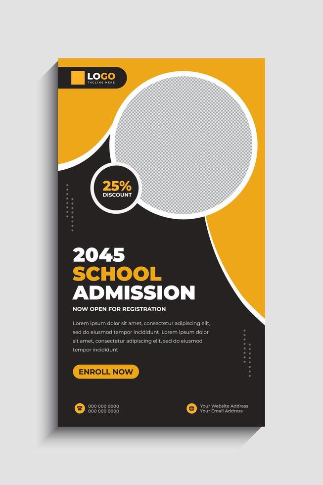 Back to School Social Media Story Template vector