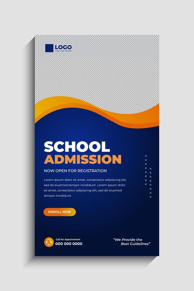 Back to School Social Media Story Template vector
