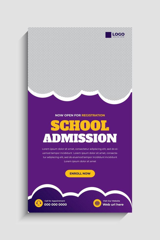 Back to School Social Media Story Template vector