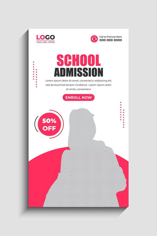 Back to School Social Media Story Template vector