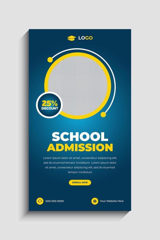 Back to School Social Media Story Template vector