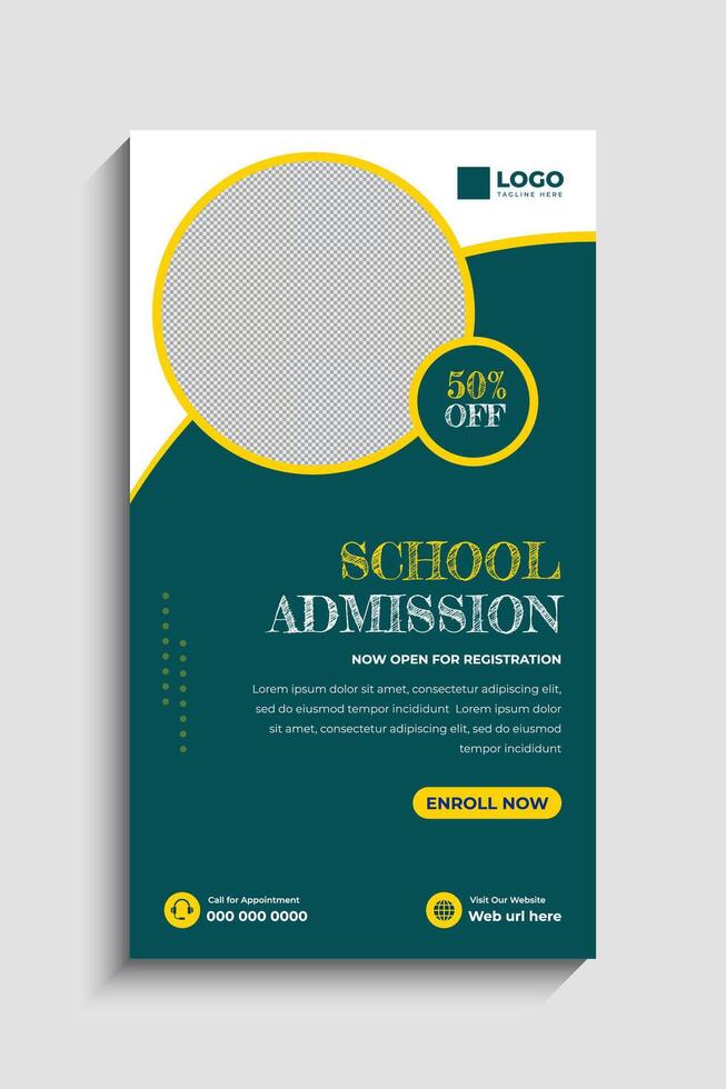 Back to School Social Media Story Template vector