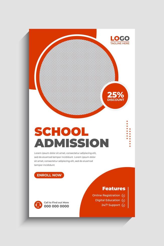 Back to School Social Media Story Template vector