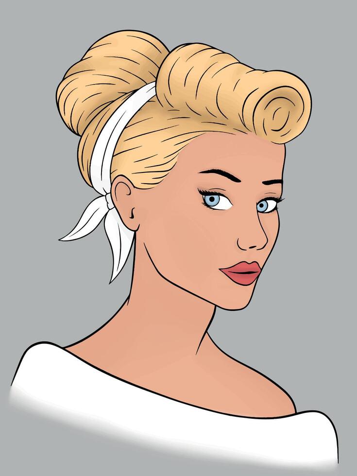 Illustration of pin up girl vector