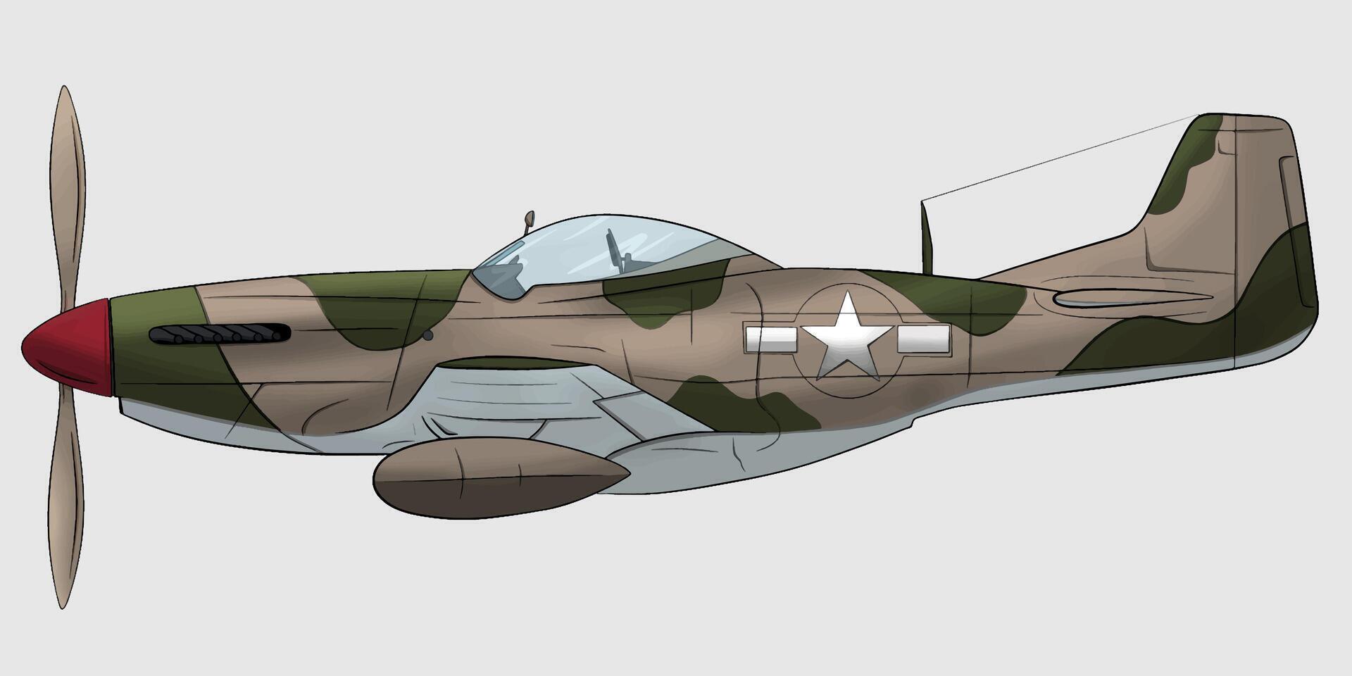 Illustration of ww2 plane vector