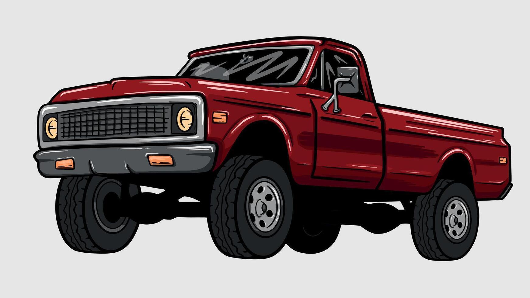 Illustration of red vintage car vector