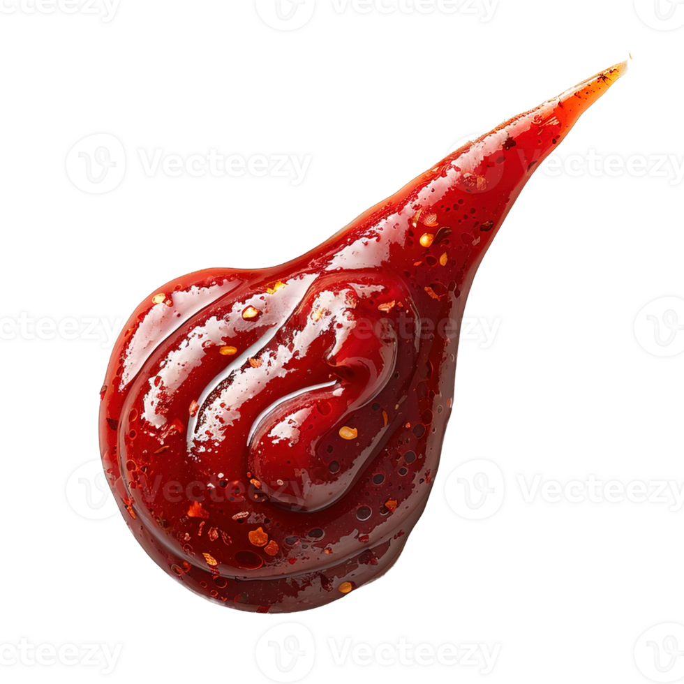 red chili sauce splash isolated on transparent background , png