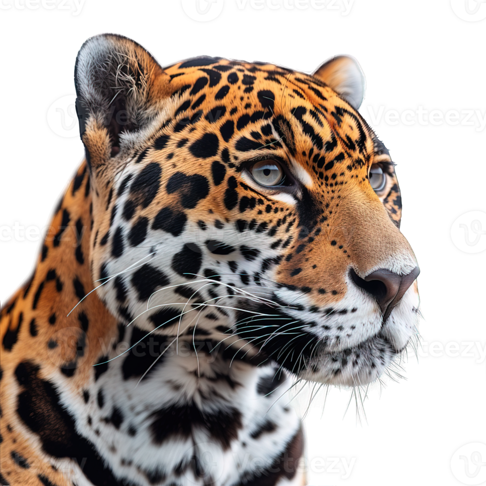 front view jaguar isolated on transparent background , png