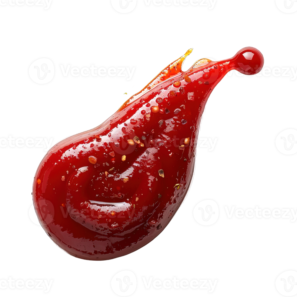 red chili sauce splash isolated on transparent background , png