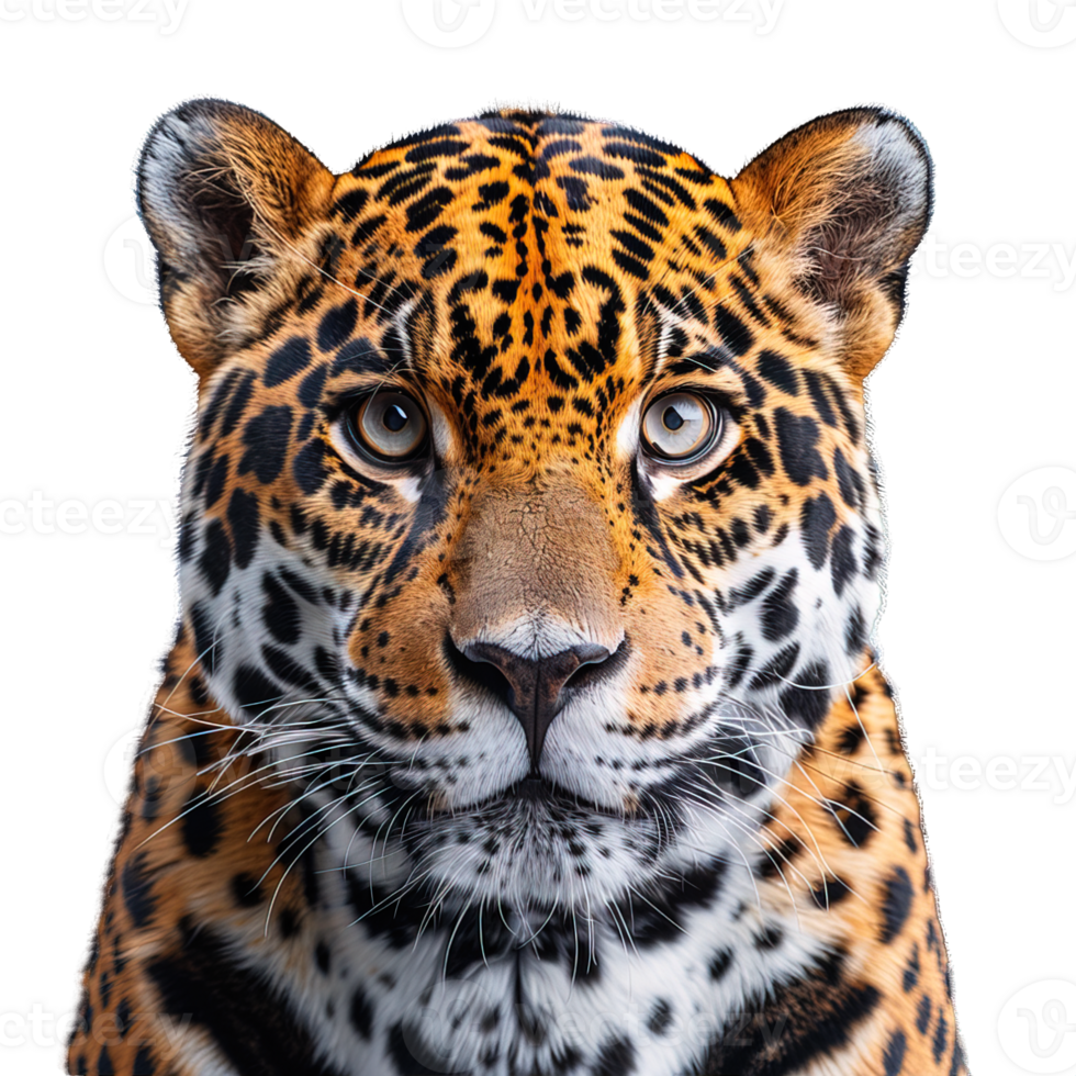 front view jaguar isolated on transparent background , png