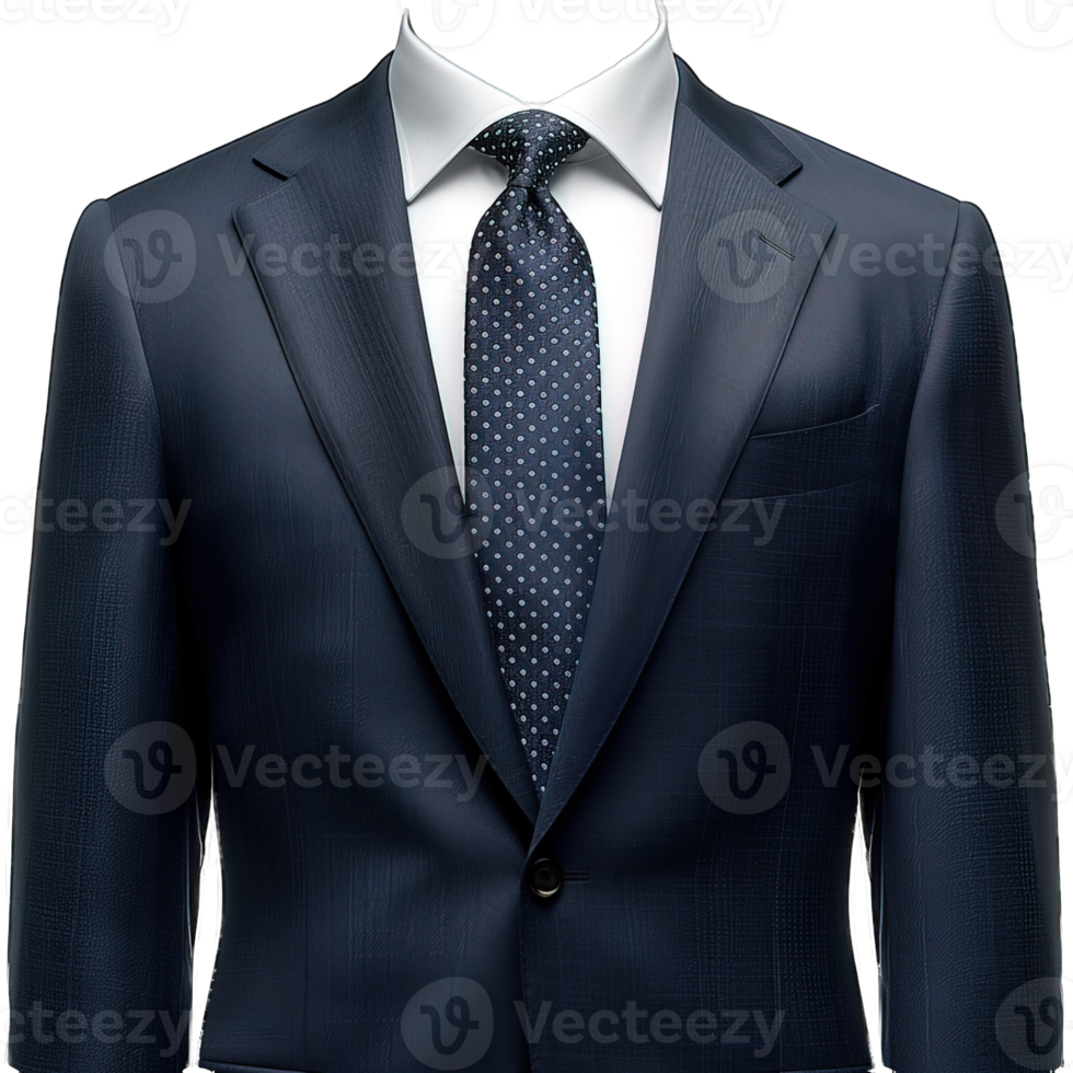 navy tuxedo suit mockup on transparent background , png
