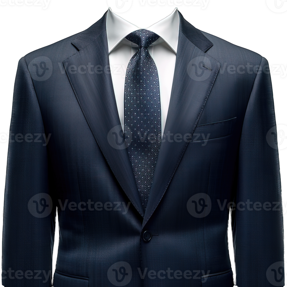navy tuxedo suit mockup on transparent background , png