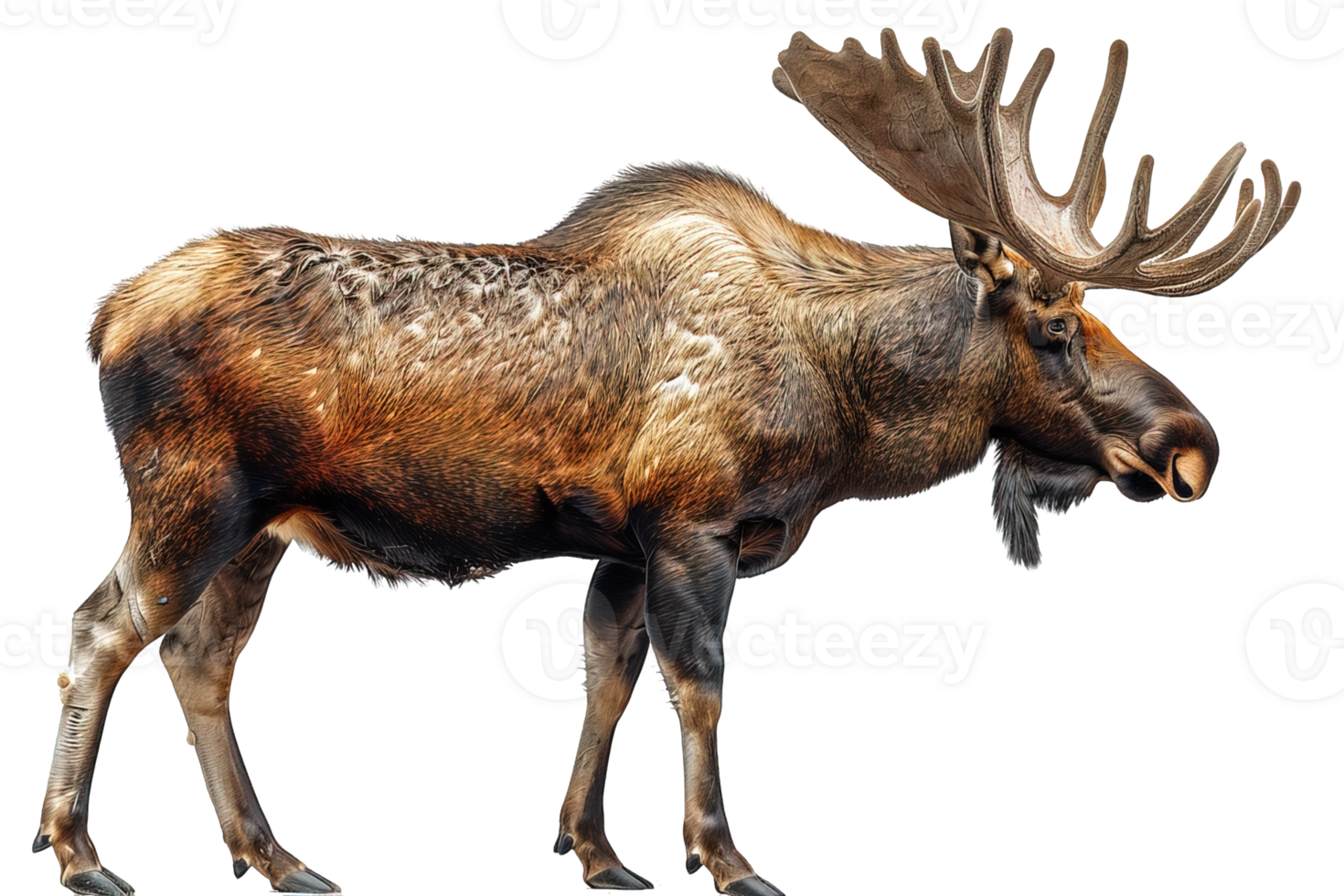 side view moose isolated on transparent background ,moose deer , png