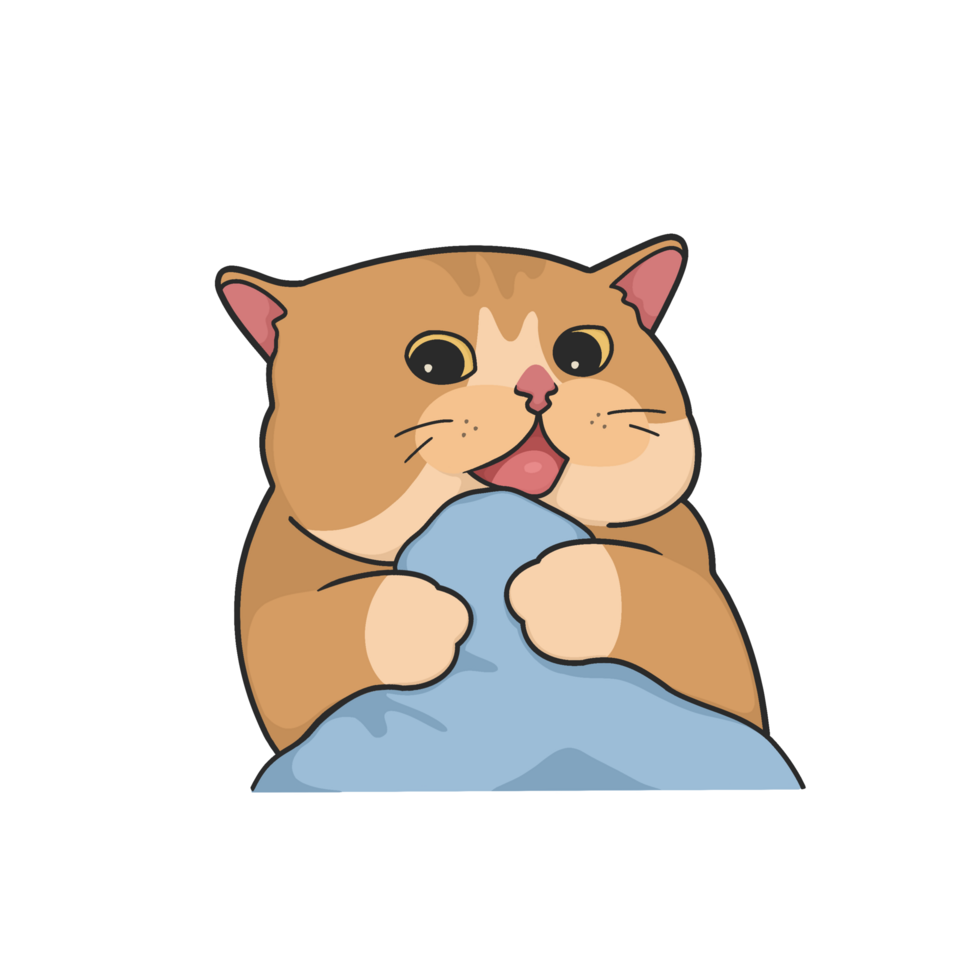 Cute Cat Meme Sticker Illustration 45847338 PNG