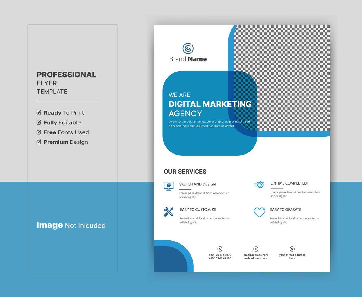 Professional business flyer template. A4 size, fully editable. Easy to customize. vector