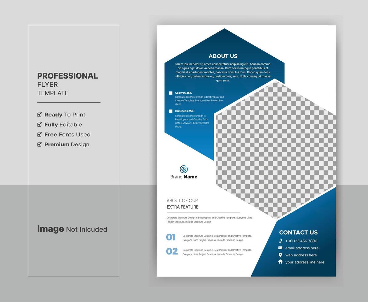 Professional business flyer template. A4 size, fully editable. Easy to customize. vector