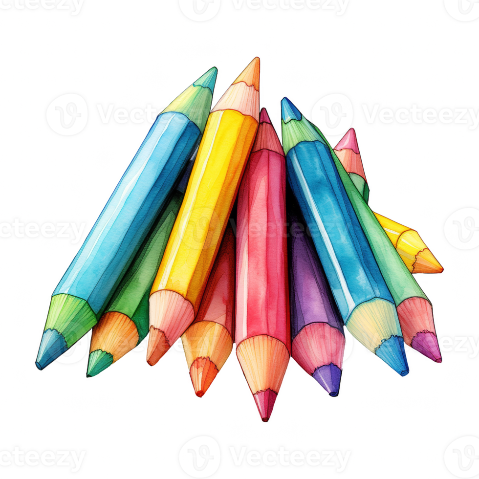 Colored Pencils Illustration png