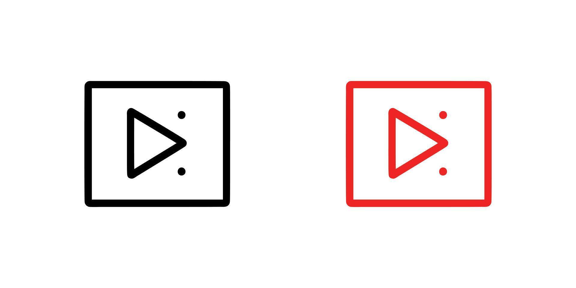 Play button icon on white background. illustration in trendy flat and outline style vector