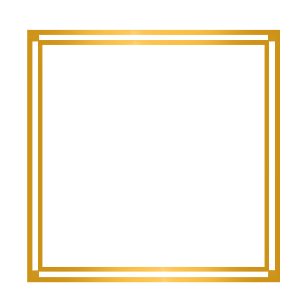 Gold Square Frame on Transparent Background png