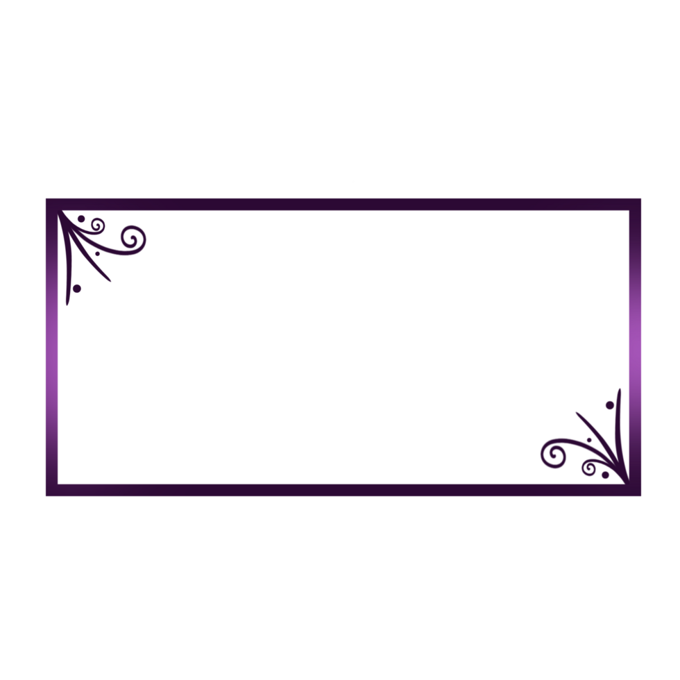 Decorative Purple Rectangle Frame on a Transparent Background png