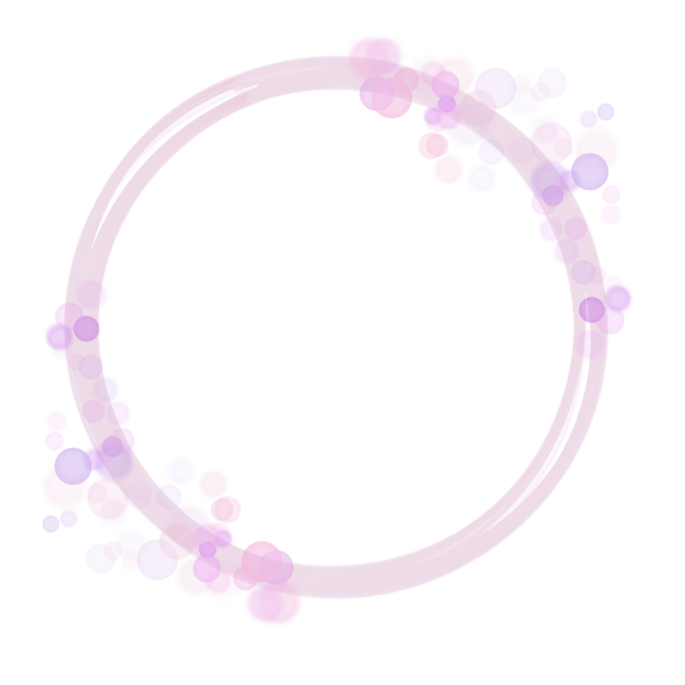 A Decorative Circle Frame with Pink Bubbles on a Transparent Background png