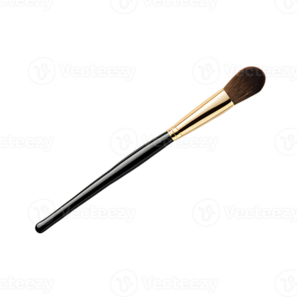 Stylish makeup brush with a black handle. The perfect tool for creating stunning makeup. png
