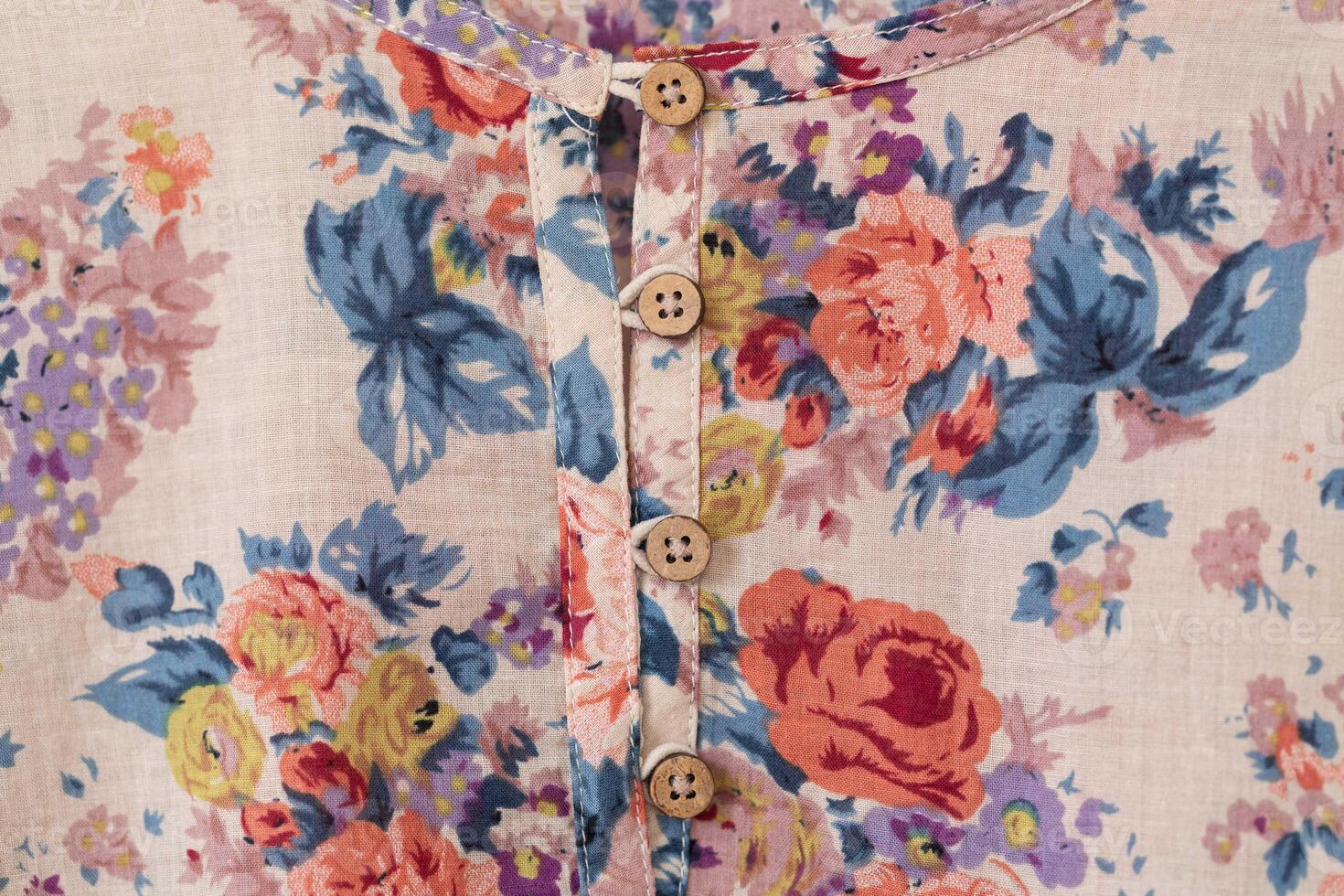 Print of floral on fabric. photo