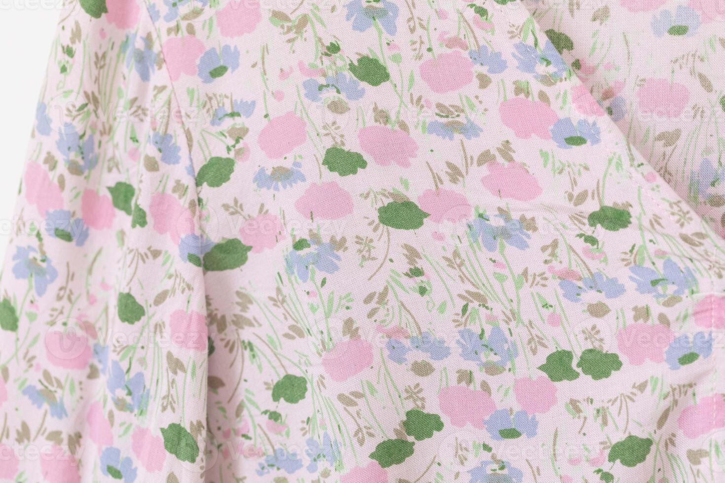 Print of floral on fabric. photo