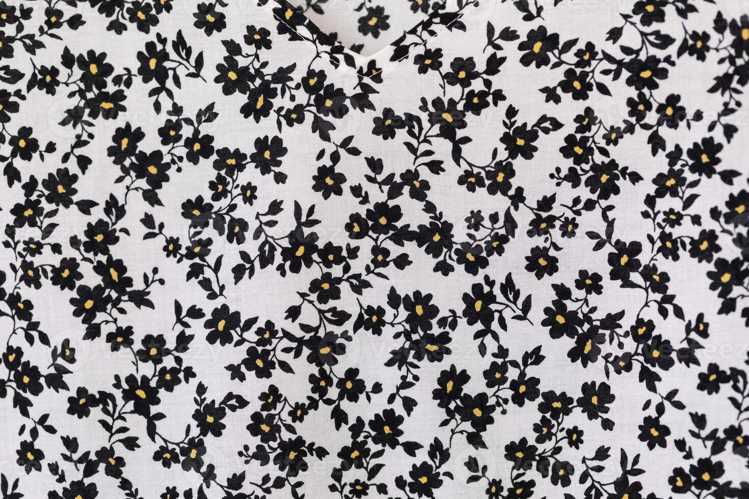Print of floral on fabric. photo