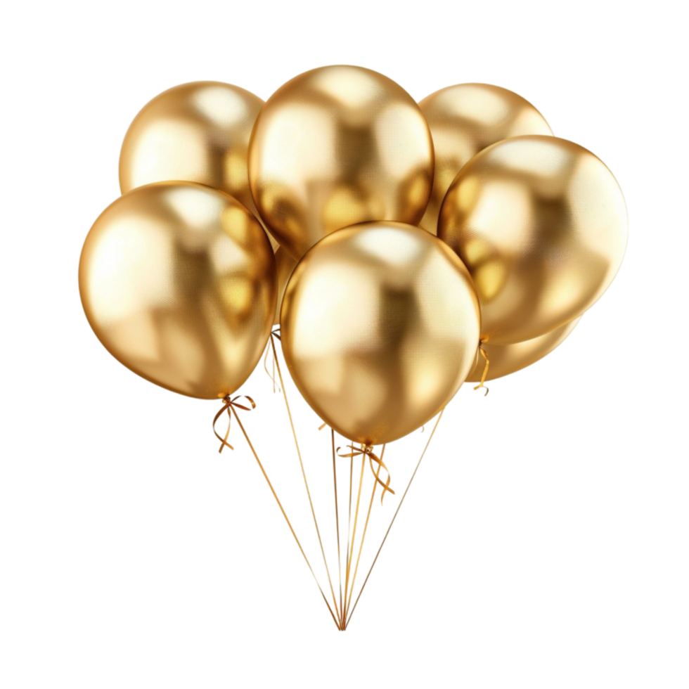 Luxurious Golden Balloon Ideas isolated at transparent background png