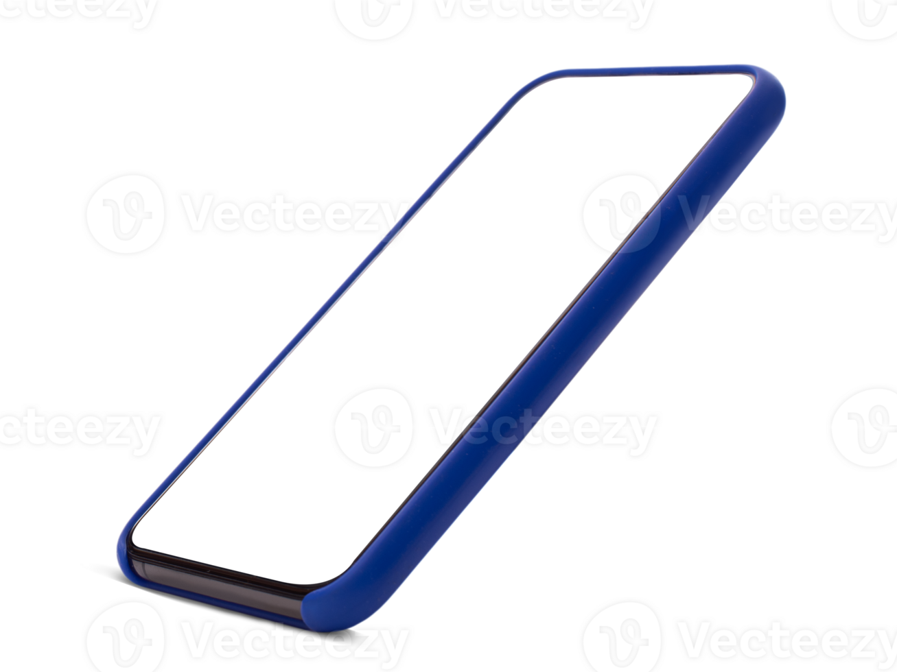 Smartphone mockup with transparent screen on transparent background, png