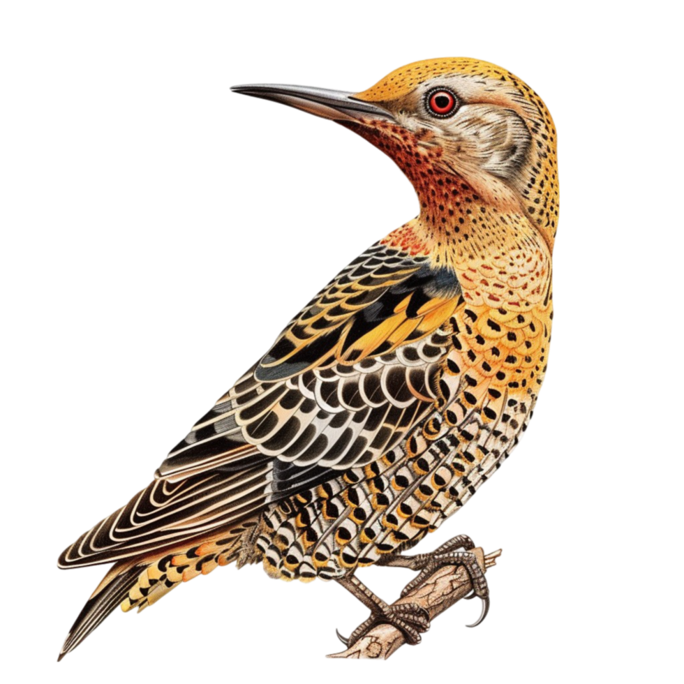 Northern Flicker Watercolor Painting isolated at transparent background With Flicker Effects png