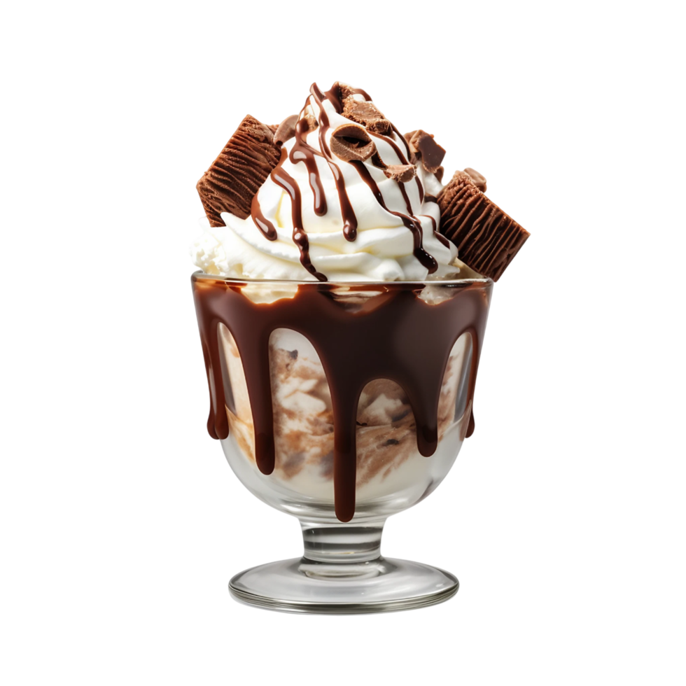 Chocolate flavored ice cream on transparent background png