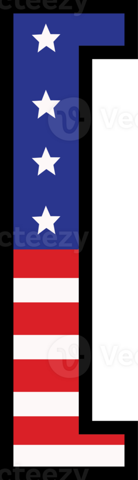 American flag alphabets and punctuation 4th of July Indedendence day png