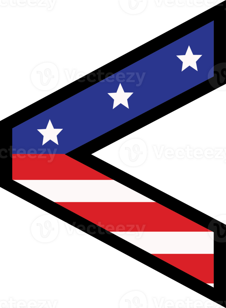 American flag alphabets and punctuation 4th of July Indedendence day png