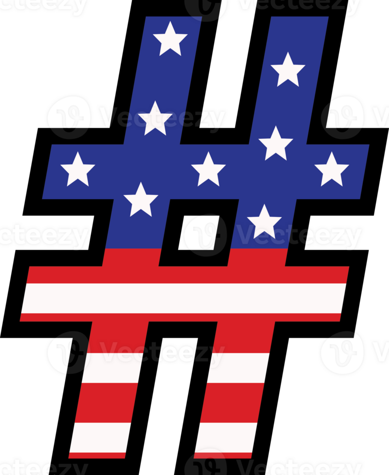 American flag alphabets and punctuation 4th of July Indedendence day png