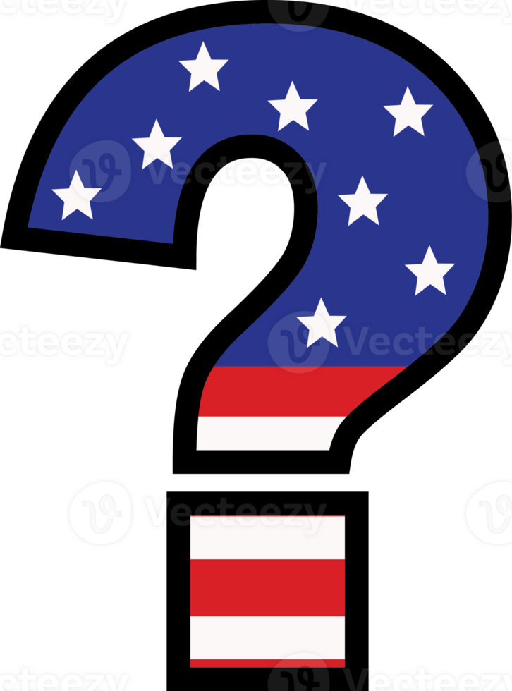 American flag alphabets and punctuation 4th of July Indedendence day png